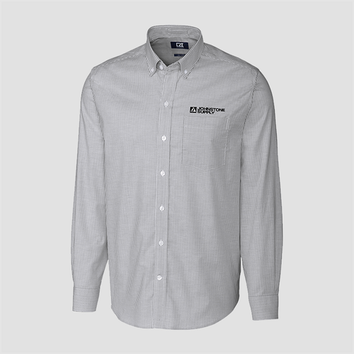 Johnstone Cutter & Buck Stretch Oxford Stripe Men's Long Sleeve Dress Shirt image thumbnail