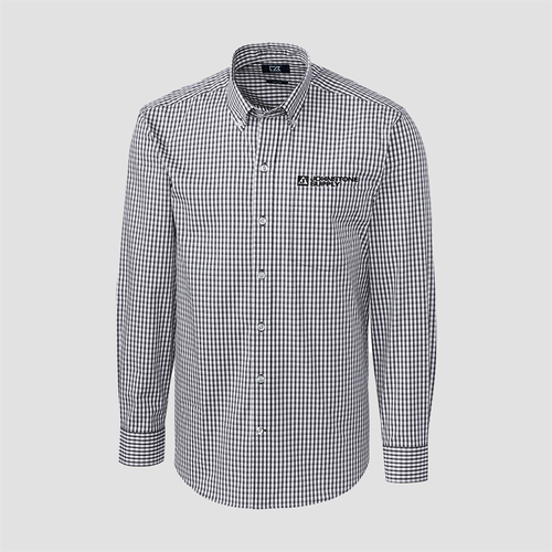 Johnstone Cutter & Buck Easy Care Stretch Gingham Men's Long Sleeve Dress Shirt image thumbnail