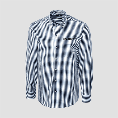 Johnstone Cutter & Buck Easy Care Stretch Gingham Men's Long Sleeve Dress Shirt image thumbnail