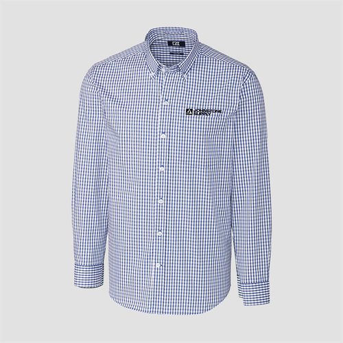 Johnstone Cutter & Buck Easy Care Stretch Gingham Men's Long Sleeve Dress Shirt image thumbnail