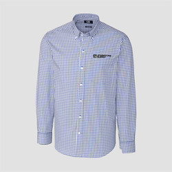 Image of Johnstone Cutter & Buck Easy Care Stretch Gingham Men's Long Sleeve Dress Shirt