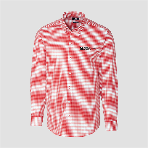 Johnstone Cutter & Buck Easy Care Stretch Gingham Mens Big and Tall Long Sleeve Dress Shirt image thumbnail