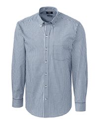 Image of Cutter & Buck Easy Care Stretch Gingham Mens Long Sleeve Dress Shirt MCW00143