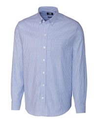 Image of Cutter & Buck Stretch Oxford Stripe Mens Big and Tall Long Sleeve Dress Shirt BCW00141 Big & Tall