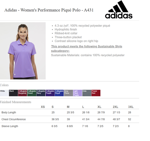Adidas Women's Basic Sport Polo  image thumbnail