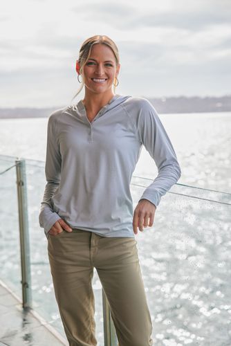 Cutter & Buck Coastline Eco Epic Comfort Recycled Womens Hooded Shirt image thumbnail