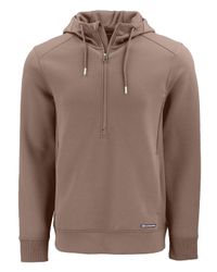 Image of Cutter & Buck Roam Epic Versatility Recycled Half Zip Mens Hooded Pullover