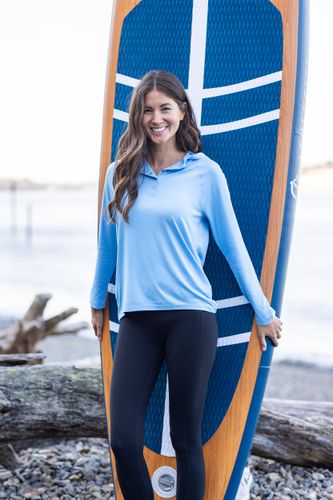 Cutter & Buck Coastline Eco Epic Comfort Recycled Womens Hooded Shirt image thumbnail