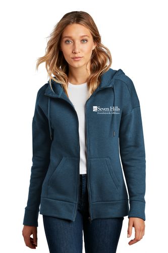 District Women's Perfect Weight Fleece Drop Shoulder Full-Zip Hoodie DT1104 image thumbnail