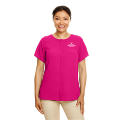 Image of Devon And Jones Ladies Perfect Fit Short Sleeve Crepe Blouse