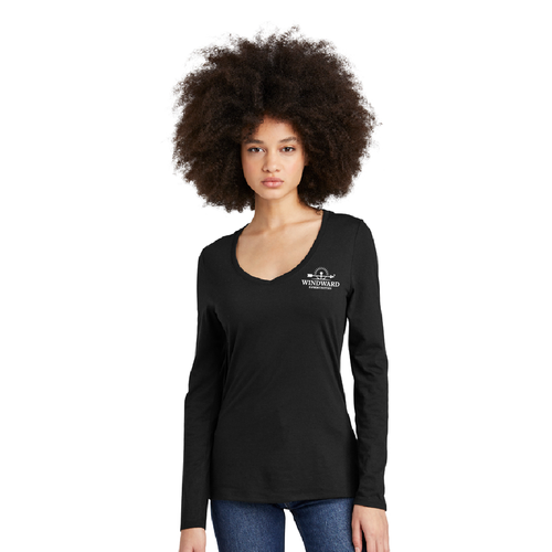 District Woman’s Perfect Tri Long Sleeve V-Neck Tee, 50/25/25 blend image thumbnail District Woman’s Perfect Tri Long Sleeve V-Neck Tee, 50/25/25 blend image thumbnail