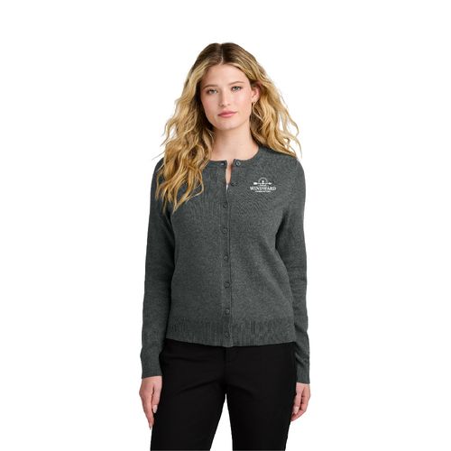 Port Authority® Women’s Easy Care Crewneck Cardigan Sweater image thumbnail