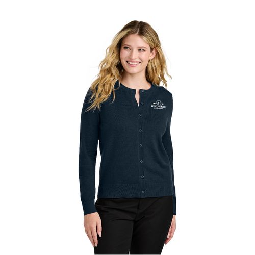Port Authority® Women’s Easy Care Crewneck Cardigan Sweater image thumbnail