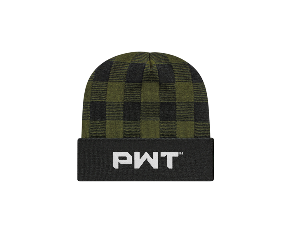 Plaid Knit Cap with Cuff primary image