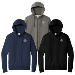 Image of Men's Nike Club Fleece Sleeve Swoosh Full-Zip Hoodie