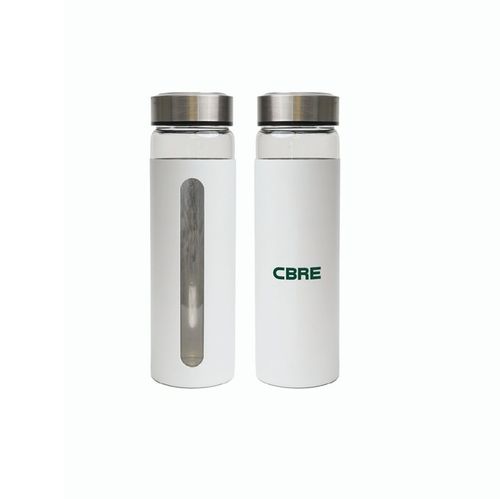 Rideau 20 Oz Glass Bottle With Aluminum Sleeve - White image thumbnail