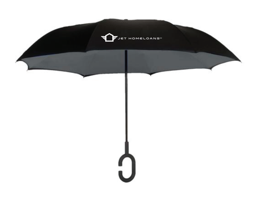 Jet HomeLoans - Black/Charcoal UnbelievaBrella® 48" Reverse-Close  image thumbnail