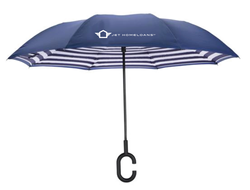 Image of Jet HomeLoans - Navy/Navy Stripe UnbelievaBrella® 48" Reverse-Close