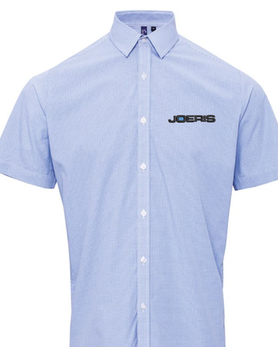Mens Microcheck Gingham Short-Sleeve Cotton Shirt image thumbnail
