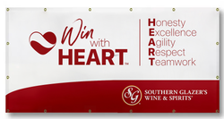 Image of 3 x 6 Foot Vinyl Banner – Win with HEART