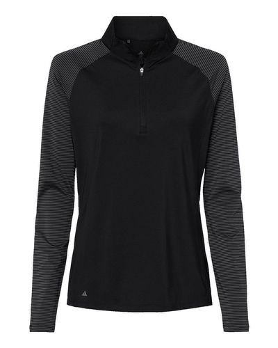Women's Stripe Block Quarter-Zip Pullover - A521 image thumbnail