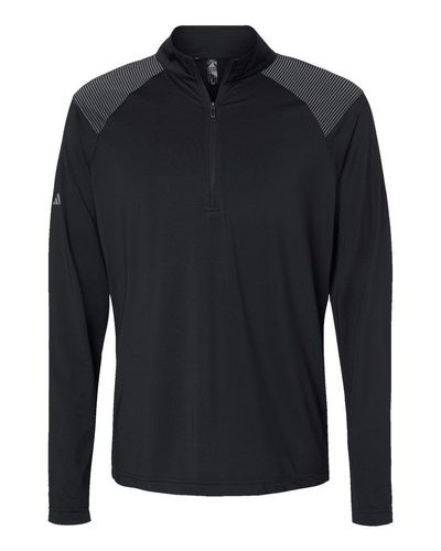 Shoulder Stripe Quarter-Zip Pullover - A520 image thumbnail