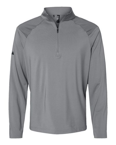 Shoulder Stripe Quarter-Zip Pullover - A520 image thumbnail