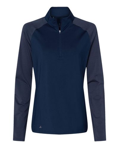 Women's Stripe Block Quarter-Zip Pullover - A521 image thumbnail