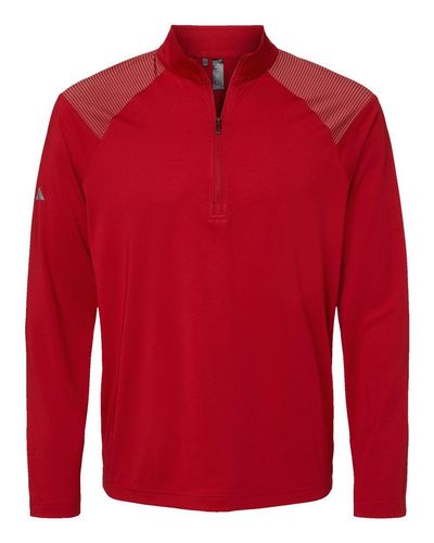 Shoulder Stripe Quarter-Zip Pullover - A520 image thumbnail