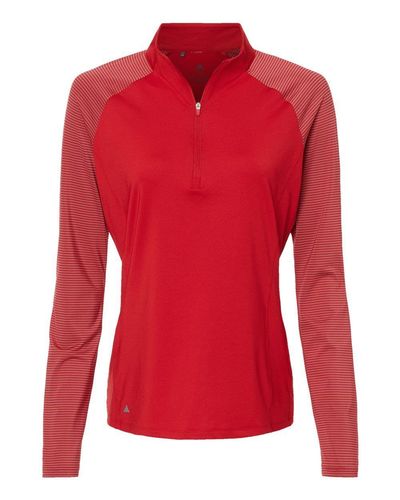 Women's Stripe Block Quarter-Zip Pullover - A521 image thumbnail
