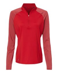 Image of Women's Stripe Block Quarter-Zip Pullover - A521