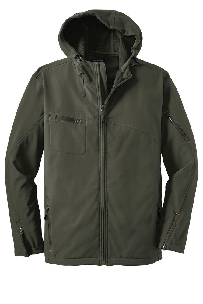 Port Authority Textured Hooded Soft Shell Jacket. J706 primary image