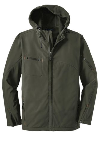 Port Authority Textured Hooded Soft Shell Jacket. J706 image thumbnail