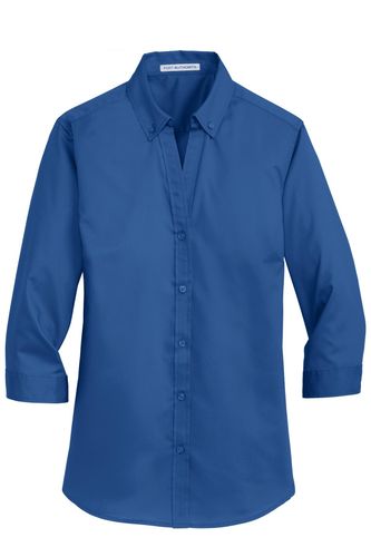Port Authority Ladies 3/4-Sleeve SuperPro Twill Shirt. L665 image thumbnail
