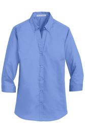 Image of Port Authority Ladies 3/4-Sleeve SuperPro Twill Shirt. L665