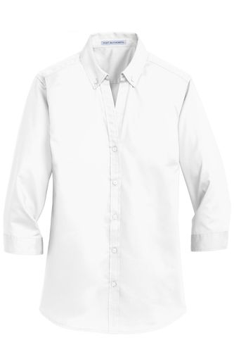 Port Authority Ladies 3/4-Sleeve SuperPro Twill Shirt. L665 image thumbnail