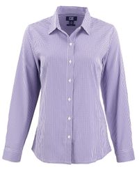 Image of Cutter & Buck Skyline Epic Confidence Recycled Gingham Womens Long Sleeve Dress Shirt