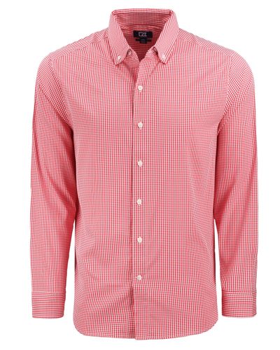 Cutter & Buck Skyline Epic Confidence Recycled Gingham Mens Long Sleeve Dress Shirt image thumbnail