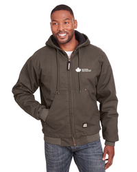 Image of A3133 Berne UNISEX Highland Washed Cotton Duck Hooded Jacket (Emb-HJ375)
