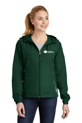 Image of A3128 Sport-Tek Ladies Colorblock Hooded Raglan Jacket (EMB LST76)