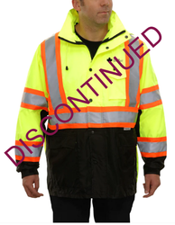 Image of A3169-Safety X-Back DOT Jacket: Hi Vis Parka Coat: Breathable Waterproof Hooded