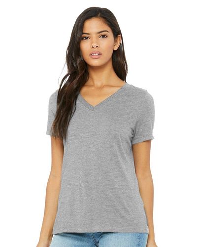 Women's Relaxed Heather CVC V-Neck Tee - 6405CVC image thumbnail