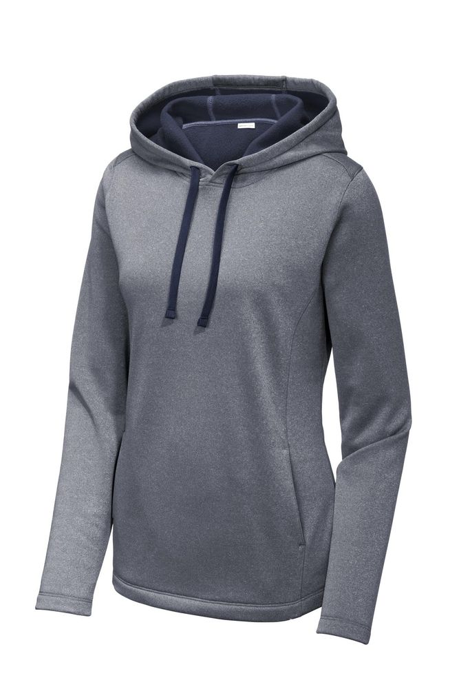 Sport-Tek Ladies PosiCharge Sport-Wick Heather Fleece Hooded Pullover. LST264  primary image