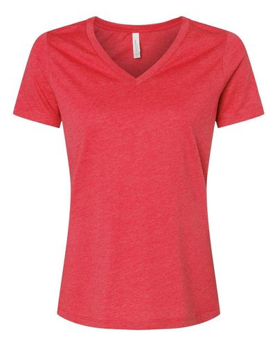 Women's Relaxed Heather CVC V-Neck Tee - 6405CVC image thumbnail