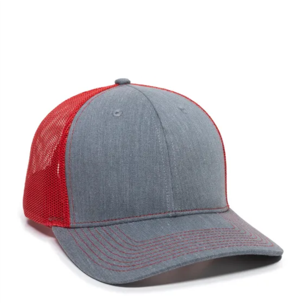 Structured Trucker With Solid Mesh Back Hat  primary image