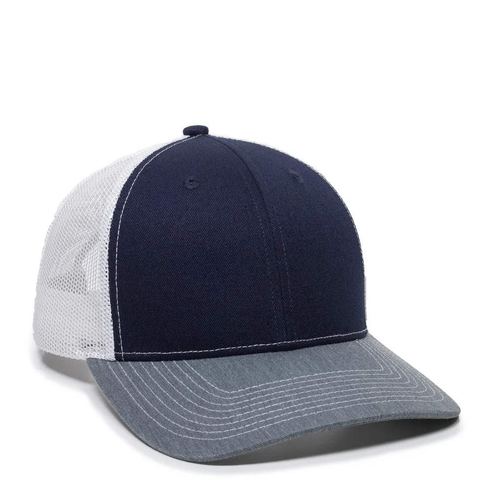 Structured Trucker With Solid Mesh Back Hat  primary image