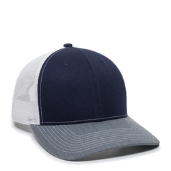 Image of Structured Trucker With Solid Mesh Back Hat 