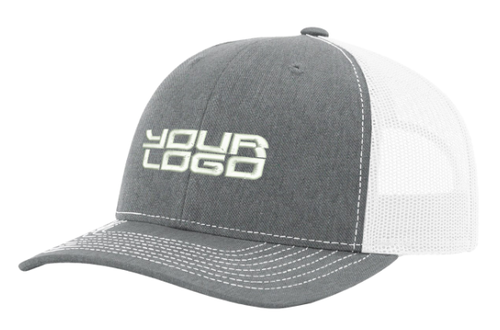 1 Dozen Richardson Adult Trucker Adjustable Snapback - Heather Grey/White image thumbnail