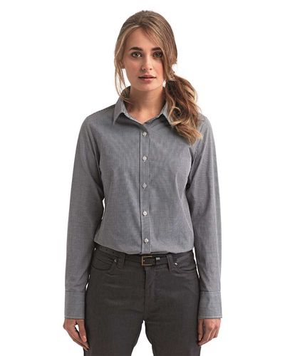 Women's Microcheck Gingham Cotton Shirt - RP320 image thumbnail