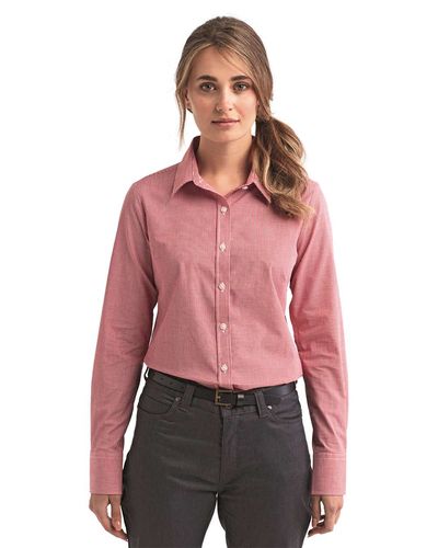 Women's Microcheck Gingham Cotton Shirt - RP320 image thumbnail
